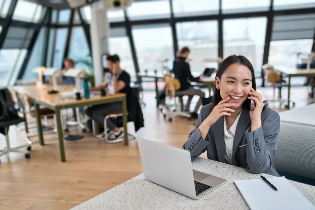 Tenant Enjoying Connected Office Space of Smart Building