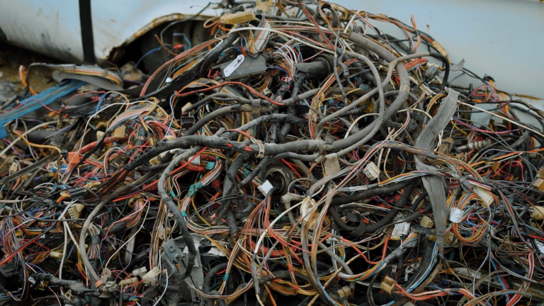 Piles of wires after no riser management.